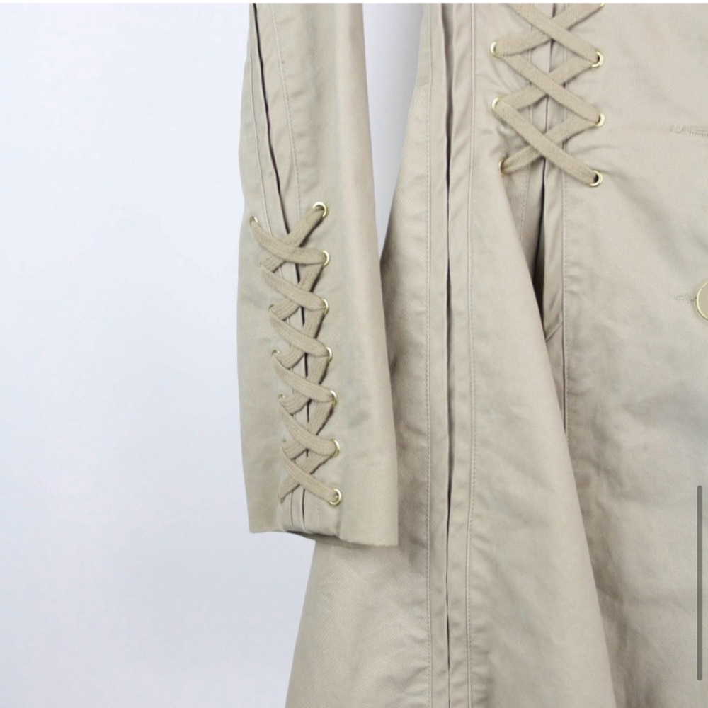 Topshop corset steampunk lace up trench coat 4 XS - Picture 11 of 13